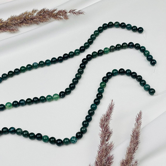 Бусины для украшений из Мохового агата (43 бусины), Артикул: 080270 - изображение товара №3