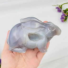 Кролик резной из Агата с жеодой, Артикул: 096852 - изображение товара №3