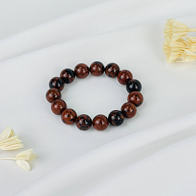 Браслет из Обсидиана, Артикул: 117811 - изображение товара №2