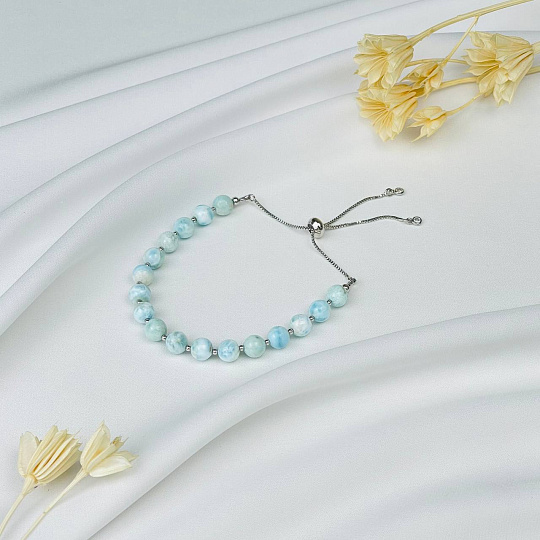 Браслет регулируемый из Ларимара, Артикул: 115475 - изображение товара №2