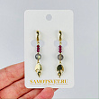 Серьги длинные из Граната и Лабрадора