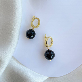 Серьги крупные с Агатом, Артикул: 095518 - изображение товара №1