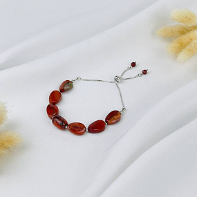 Браслет регулируемый из кирпичной Яшмы