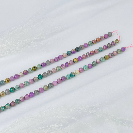 Бусины для украшений из Фосфосидерита и Варисцита (46 бусин), Артикул: 117023 - изображение товара №1