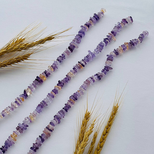 Бусины для украшений из Аметиста и Цитрина крошка, Артикул: 101537 - изображение товара №3