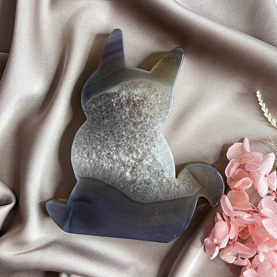 Фигурка "Кошка" из Агата с жеодой, Артикул: 096941 - изображение товара №2