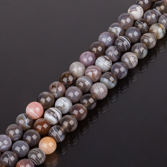 Бусины для украшений из ботсванского Агата (44 бусины), Артикул: 067091 - изображение товара №1