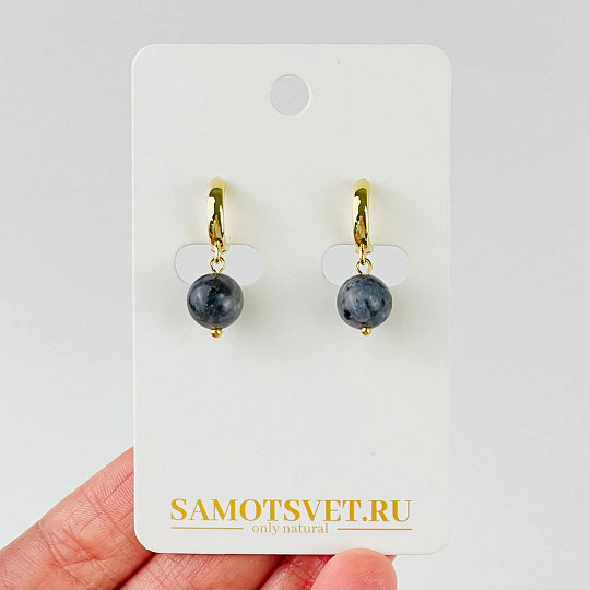 Серьги из Лабрадора (Лаврикит), Артикул: 117630 - изображение товара №1