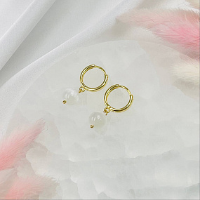 Серьги из Селенита, Артикул: 085453 - изображение товара №2