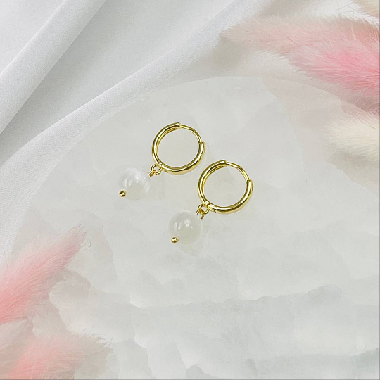 Серьги из Селенита, Артикул: 085453 - изображение товара №2