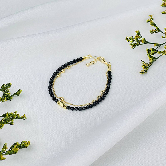 Браслет двойной из Шпинели с цепочкой, Артикул: 118132 - изображение товара №2