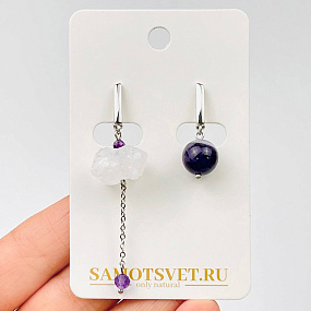 Серьги из Аметиста и Кварца