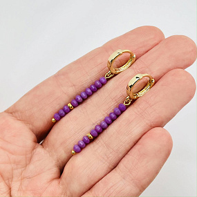 Серьги длинные из Фосфосидерита