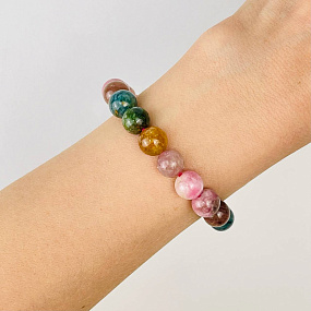 Браслет из Турмалина микс, Артикул: 115966 - изображение товара №1