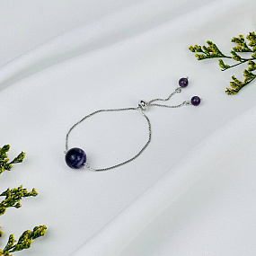 Браслет регулируемый с Аметистом