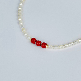 Колье из Жемчуга и Коралла, Артикул: 117147 - изображение товара №2