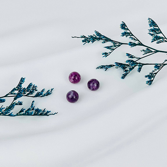 Бусины для украшений из Лепидолита (3 шт), Артикул: 117538 - изображение товара №1