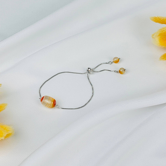 Браслет регулируемый с Агатом, Артикул: 117849 - изображение товара №1