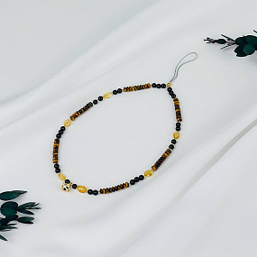 Держатель для телефона из Тигрового глаза, Агата и Цитрина, Артикул: 118145 - изображение товара №1