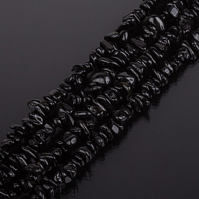 Бусины для украшений из черного Турмалина (Шерл) крошка, Артикул: 059909 - изображение товара №1