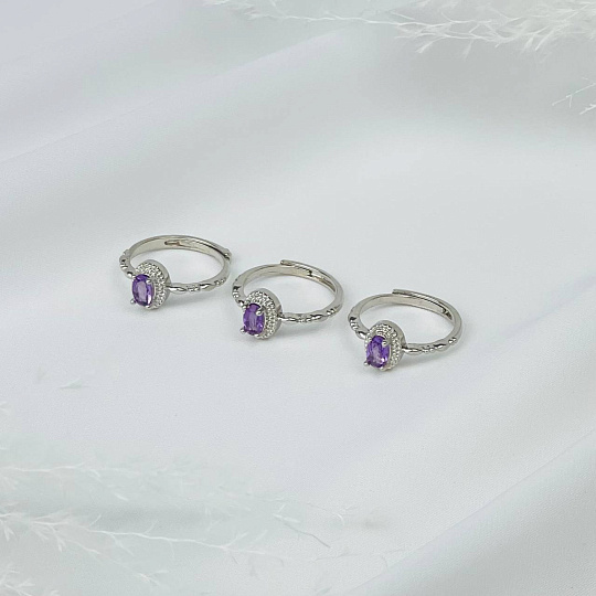 Кольцо регулируемое из Аметиста, Артикул: 115780 - изображение товара №2