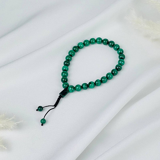 Четки буддийские "мала" из Малахита (27 бусин), Артикул: 117913 - изображение товара №1