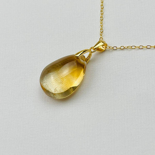 Кулон на цепочке из Цитрина, Артикул: 105611 - изображение товара №3