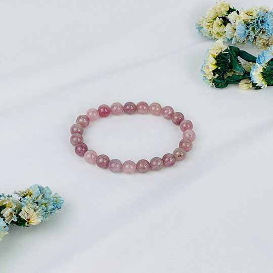 Браслет из мадагаскарского Розового кварца, Артикул: 081026 - изображение товара №2
