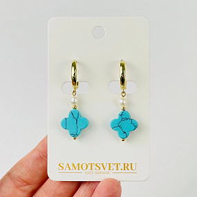 Серьги из Говлита тон. и Жемчуга