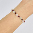 Браслет (на любовь) регулируемый из Розового кварца, Лунного камня и Граната