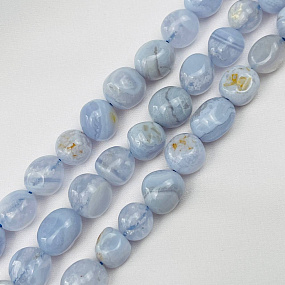 Бусины для украшений из Голубого агата (галтовка), Артикул: 105366 - изображение товара №1