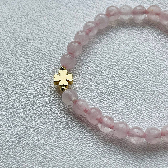 Браслет "Клевер" из Розового кварца огранка, Артикул: 099337 - изображение товара №2