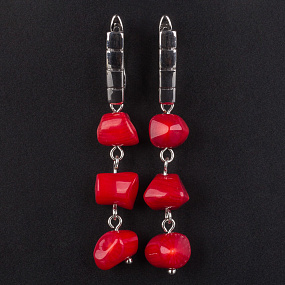 Серьги длинные из Коралла (Индонезия)