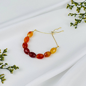 Браслет регулируемый с Сердоликом (градиент)