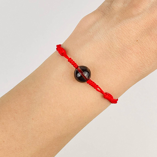 Защитный браслет Красная нить с Раухтопазом, Артикул: 116425 - изображение товара №1