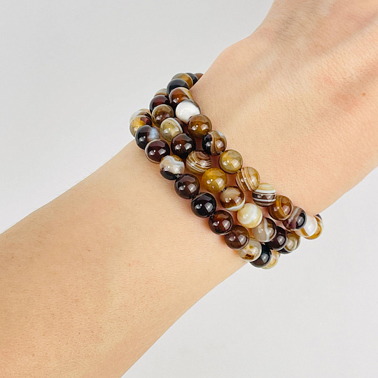 Бусины для украшений из кофейного Агата (60 бусин), Артикул: 088825 - изображение товара №2