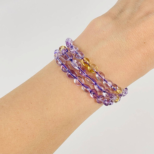 Бусины для украшений из Аметиста и Цитрина (галтовка), Артикул: 116715 - изображение товара №2