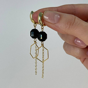Серьги с цепочкой из Агата, Артикул: 098524 - изображение товара №3