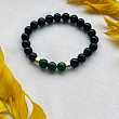 Браслет из черного Турмалина и Хромдиопсида