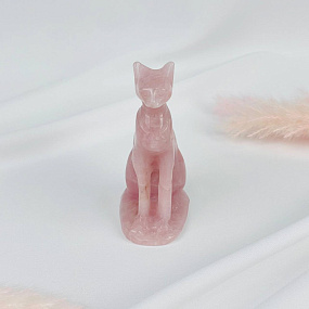 Статуэтка "Кошка" из мадагаскарского Розового кварца, Артикул: 116385 - изображение товара №2