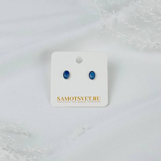 Серьги-пусеты с Кианитом, Артикул: 065913 - изображение товара №2