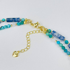 Колье двойное из Бирюзы, Содалита и Лунного камня, Артикул: 114568 - изображение товара №3