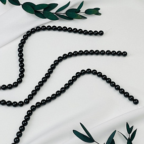 Бусины для украшений из черного Агата (45 бусин), Артикул: 074354 - изображение товара №3