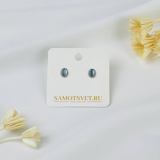 Пусеты из Аквамарина, Артикул: 070879 - изображение товара №2