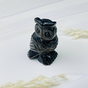 Фигурка "Сова" из золотистого Обсидиана, Артикул: 114190 - изображение товара №4