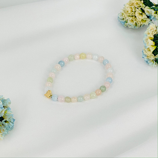 Браслет детский со вставкой Бабочка из Берилла микс, Артикул: 083160 - изображение товара №2