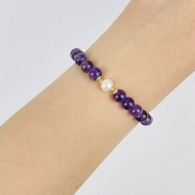 Браслет из Аметиста и Жемчуга