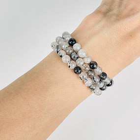 Бусины для украшений из Кварца с включением Турмалина, Артикул: 088856 - изображение товара №2