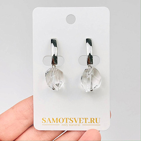 Серьги из камня Горный Хрусталь