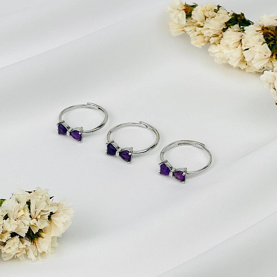 Кольцо регулируемое из Аметиста, Артикул: 115808 - изображение товара №2